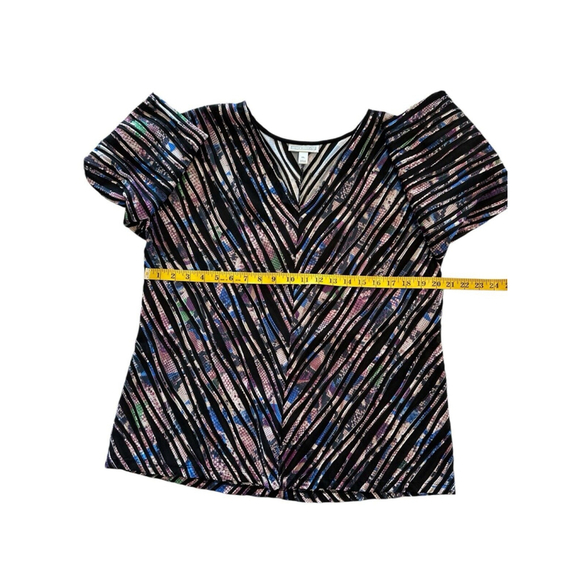 Dana Buchman Multicolor Snakeskin Print Tunic Blouse Black Womens XL 3/4 Sleeves - Picture 5 of 14